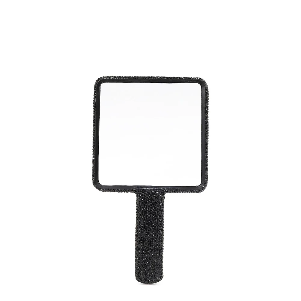 Nicole Lee Rhinestone Encrusted Handheld Round Face Mirror Beauty Vanity Travel